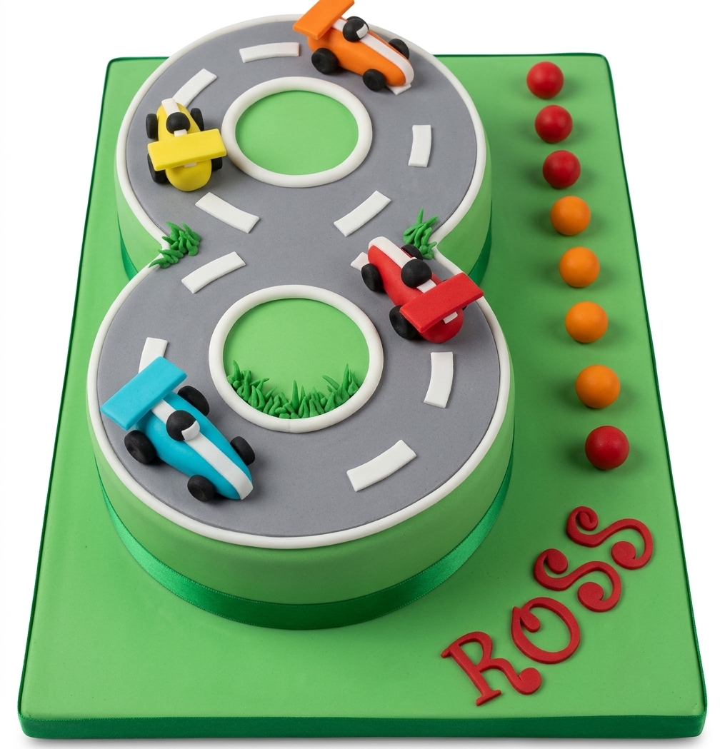 Racing Car Number Birthday Cake