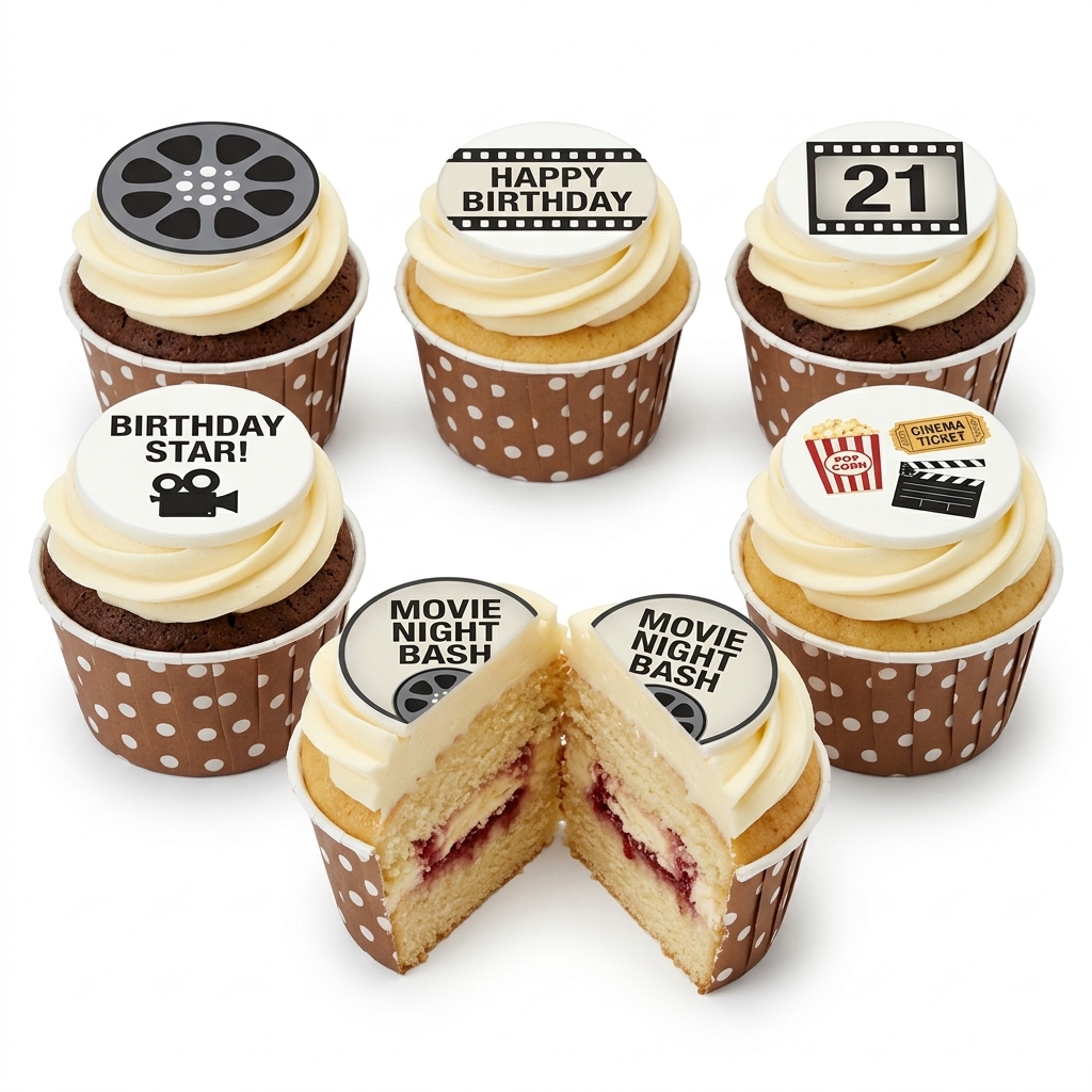 Movie Night Birthday Cupcakes
