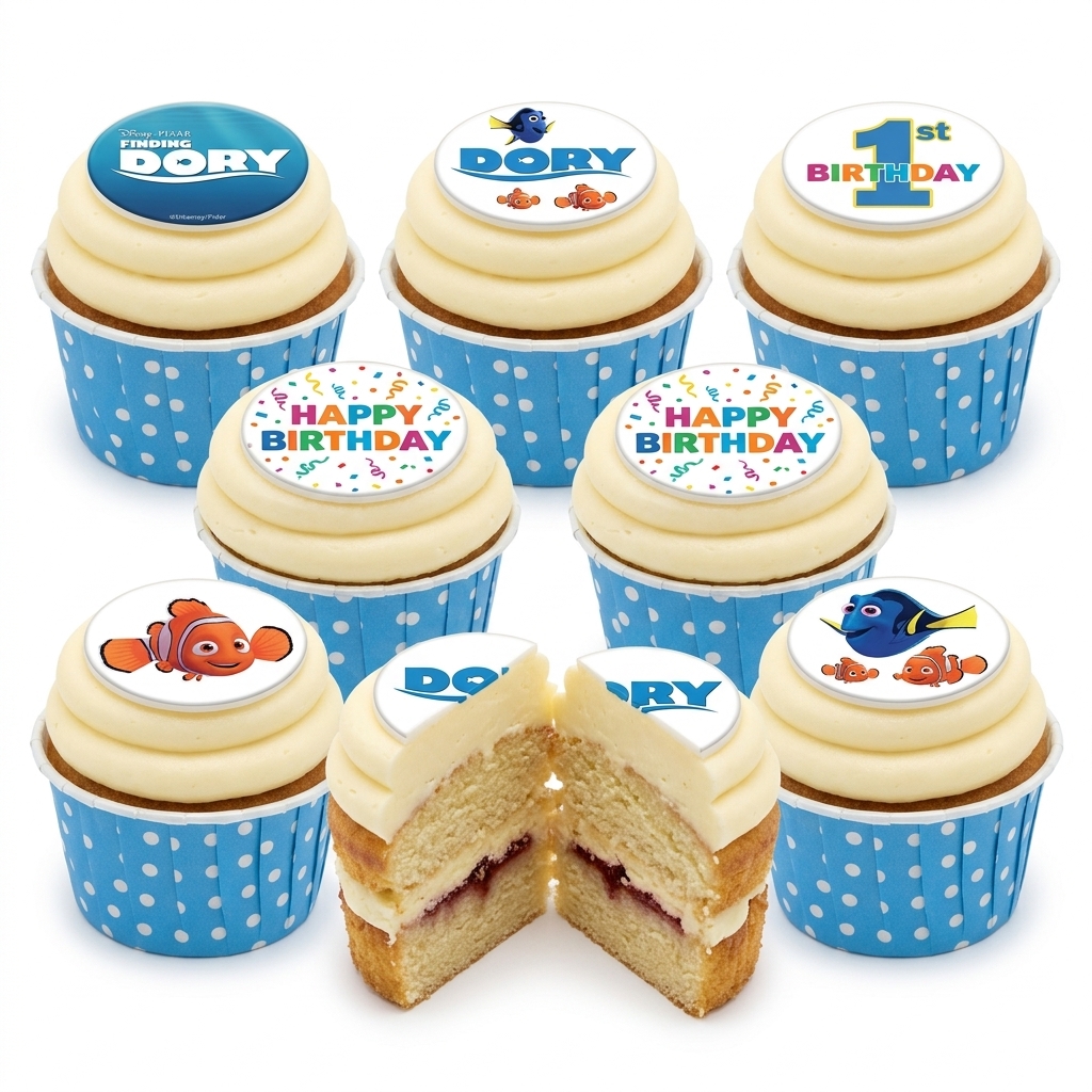 Finding Dory Birthday Cupcakes for Kids