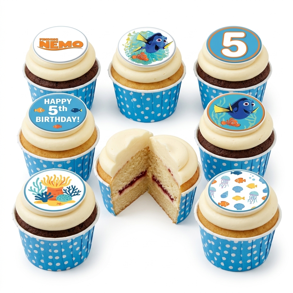 Finding Nemo & Dory Under The Sea Birthday Cupcakes
