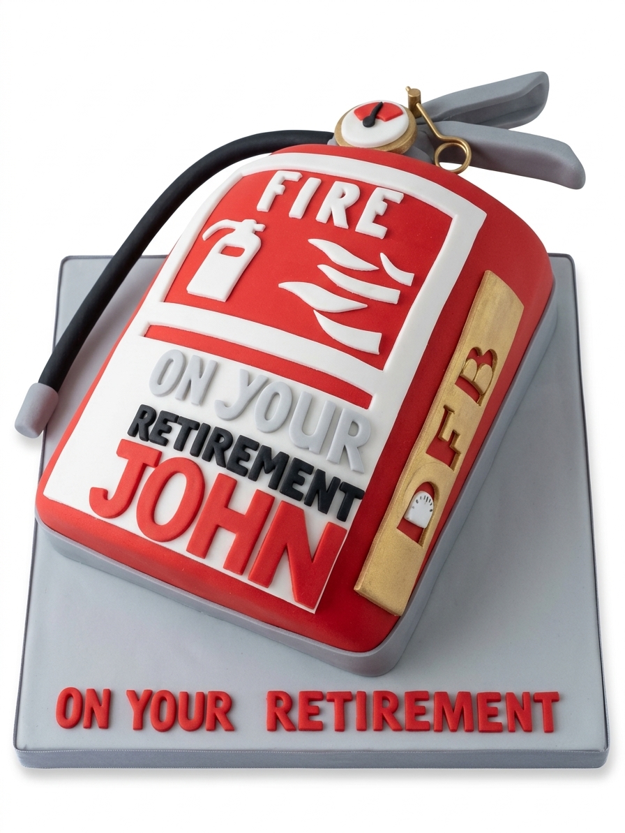 Fire Extinguisher Retirement Cake