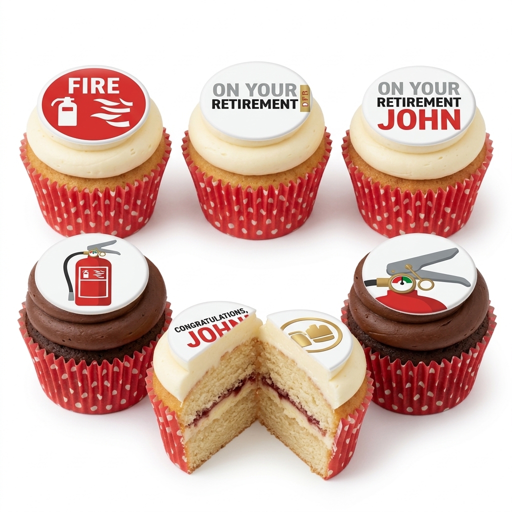 Firefighter Theme Retirement Cupcakes