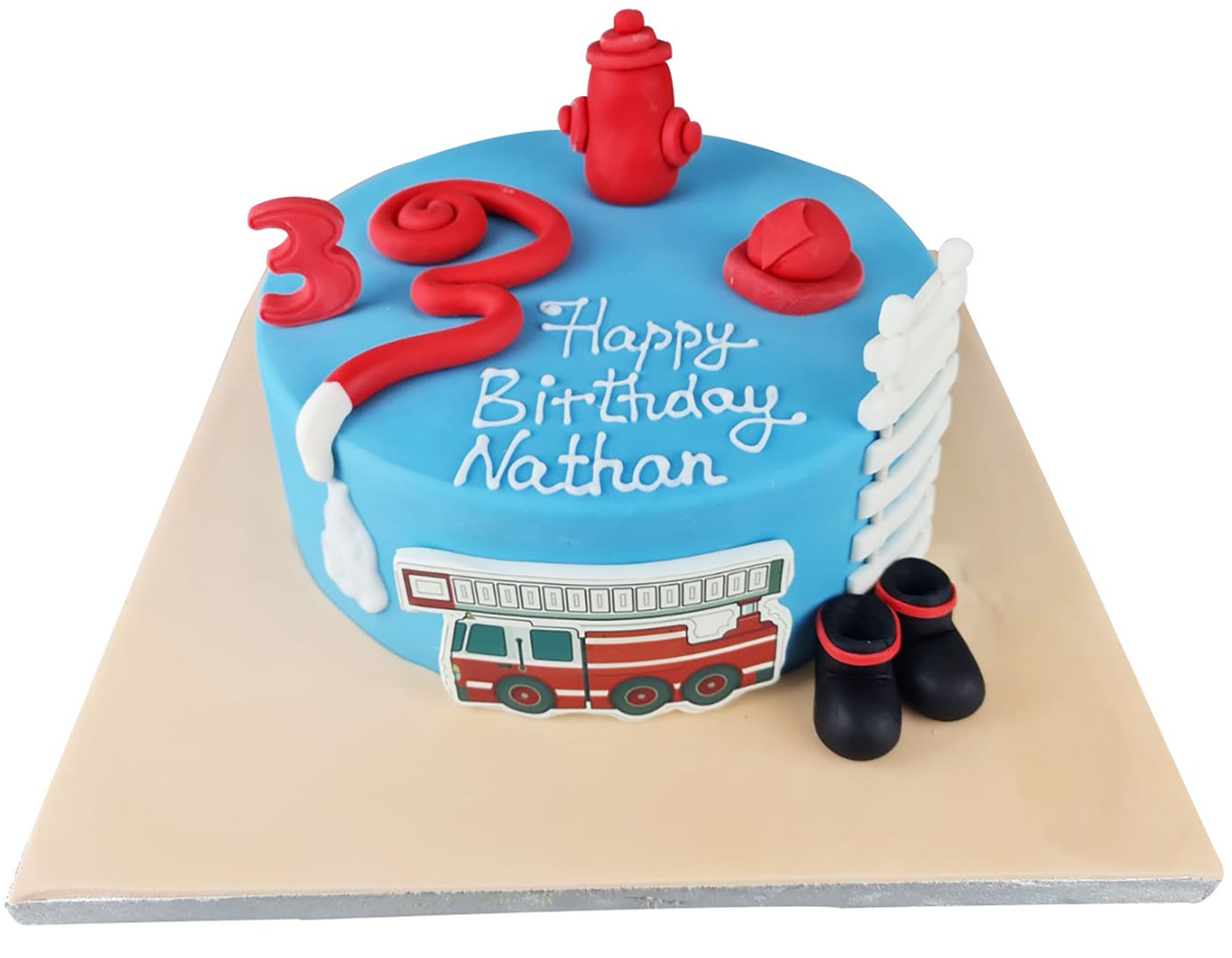 Fireman 3rd Birthday Cake For Kids