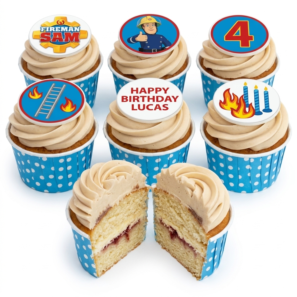 Fireman Sam Birthday Cupcakes