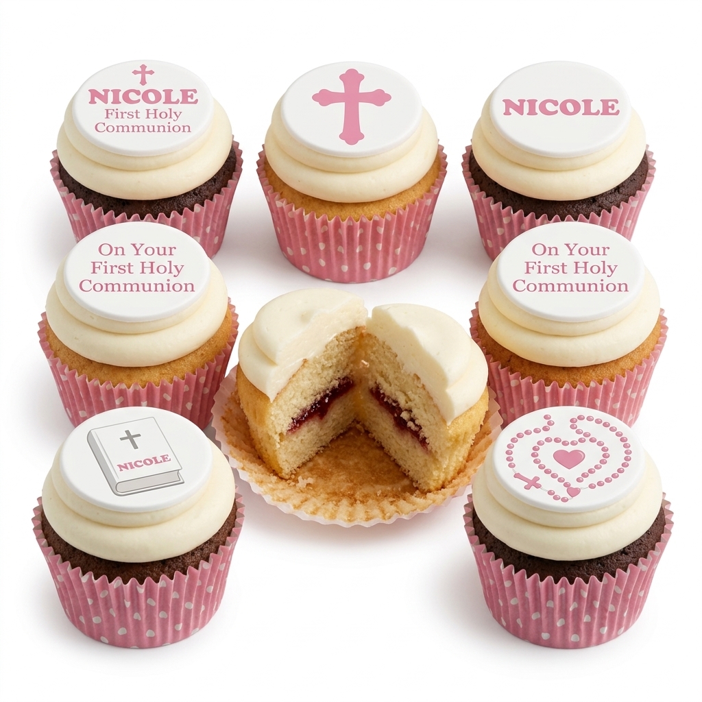 First Holy Communion Cupcakes for Girls