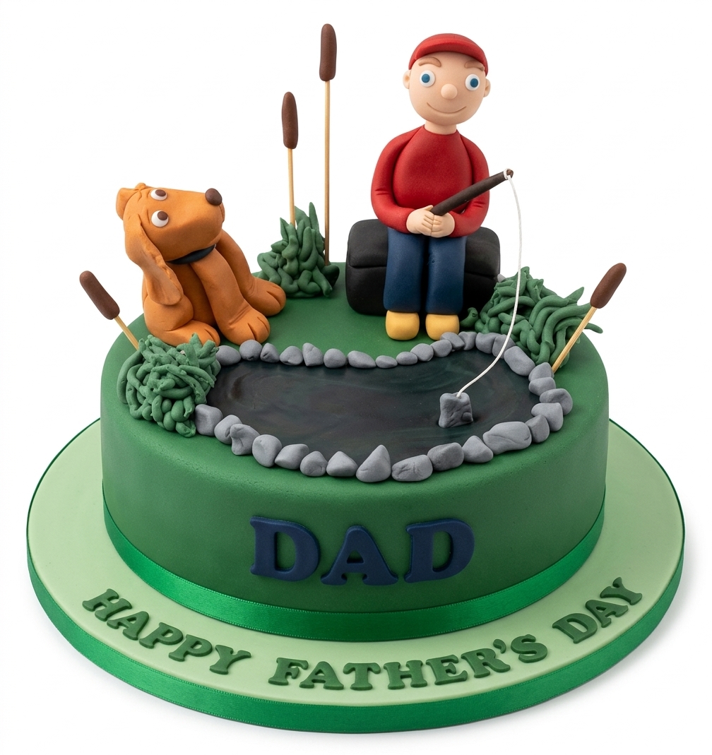 Fishing Theme Father's Day Cake