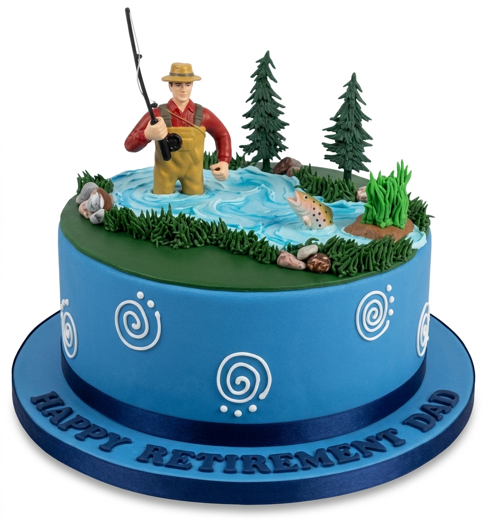 Fishing Retirement Cake for Dad