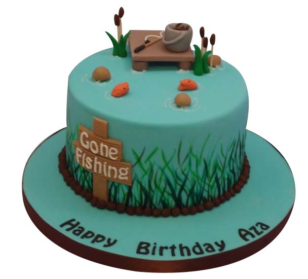 Fishing Themed Birthday Cake