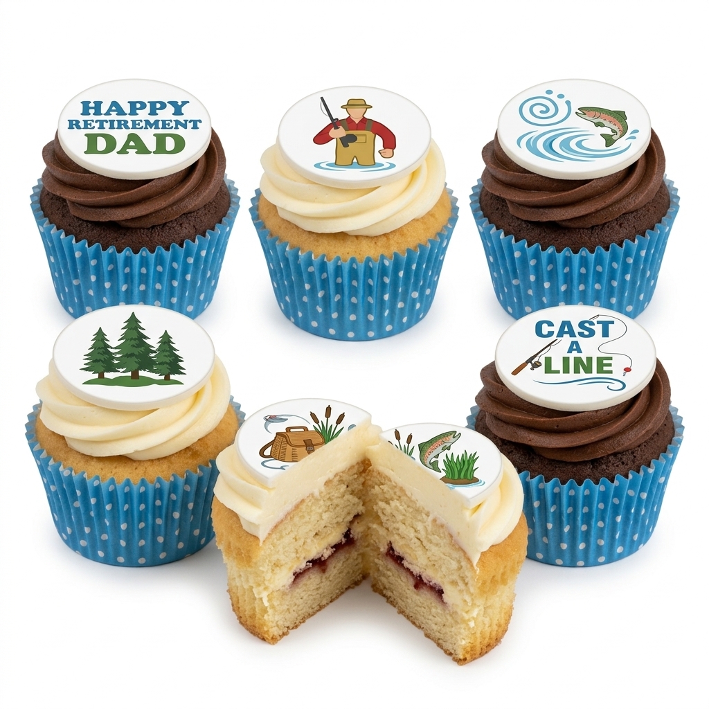 Fishing Retirement Cupcakes for Him