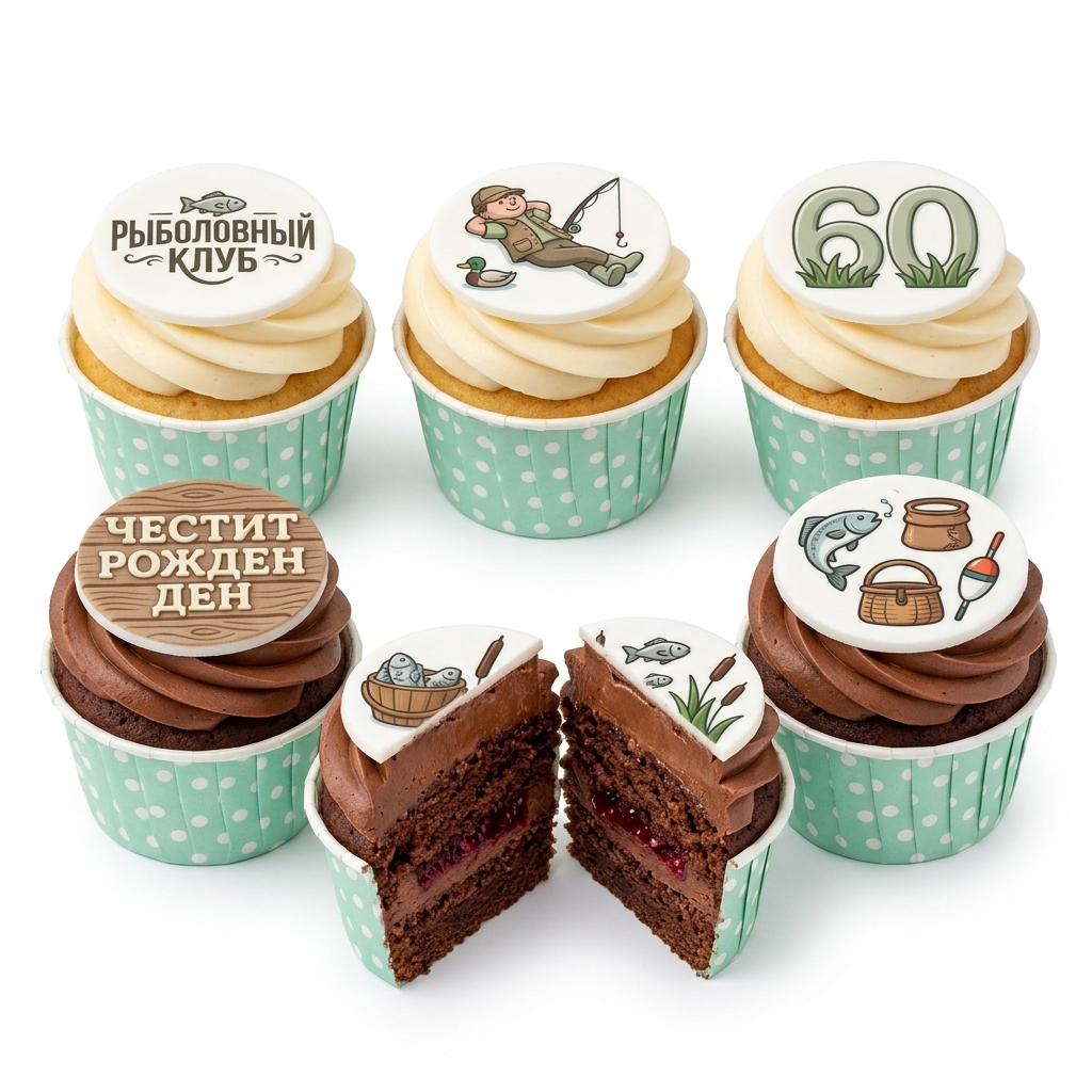Fishing Theme Birthday Cupcakes for Him
