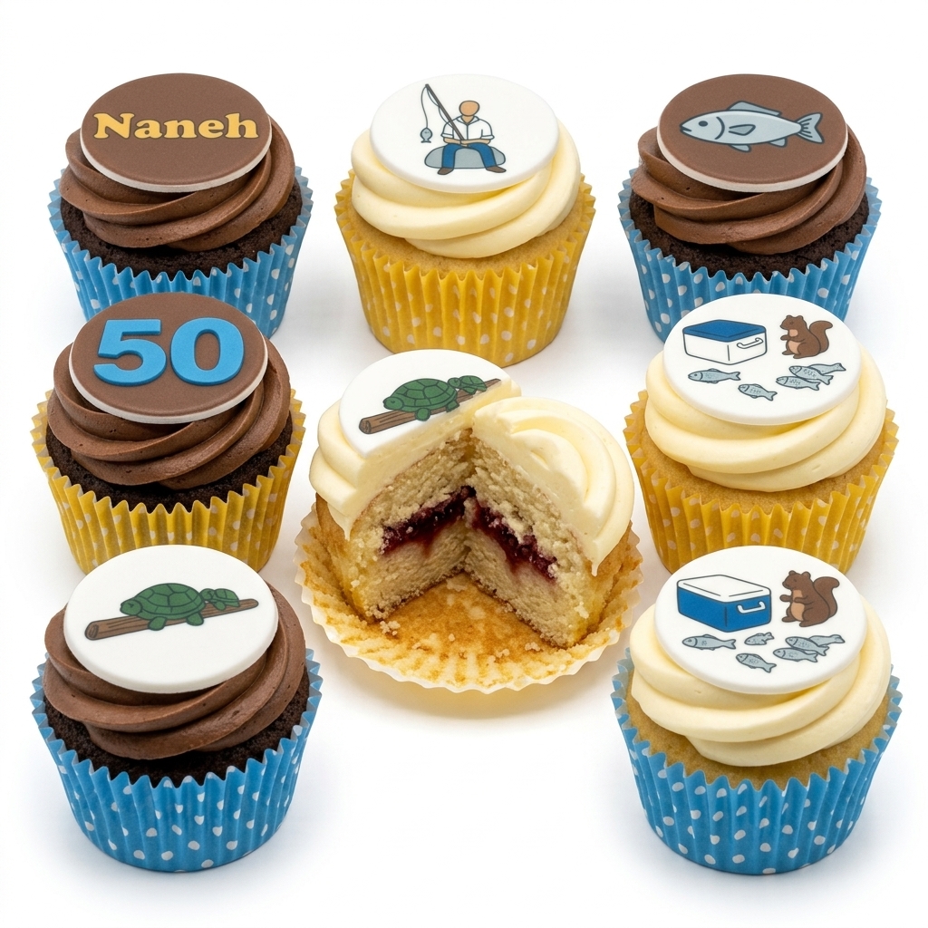 Fishing Theme Birthday Cupcakes for Him