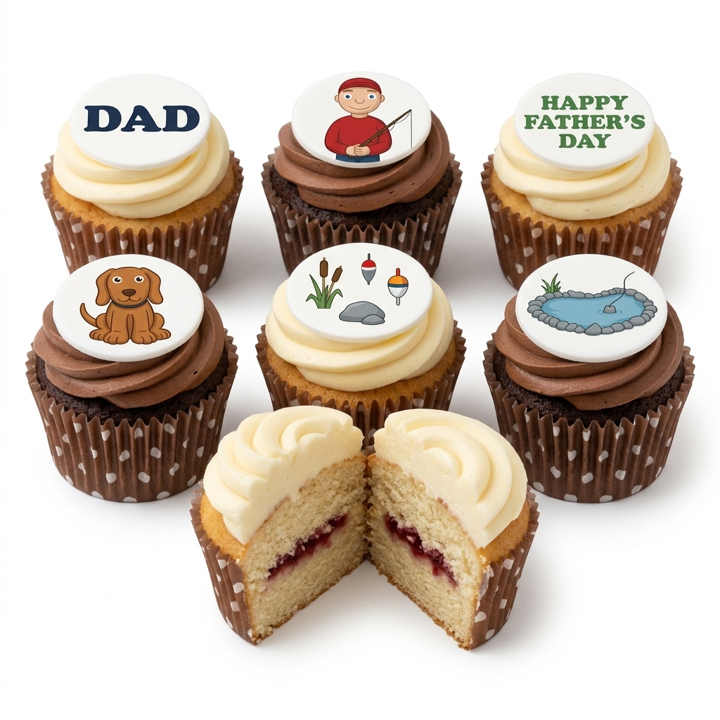 Father's Day Fishing Theme Cupcakes for Dad