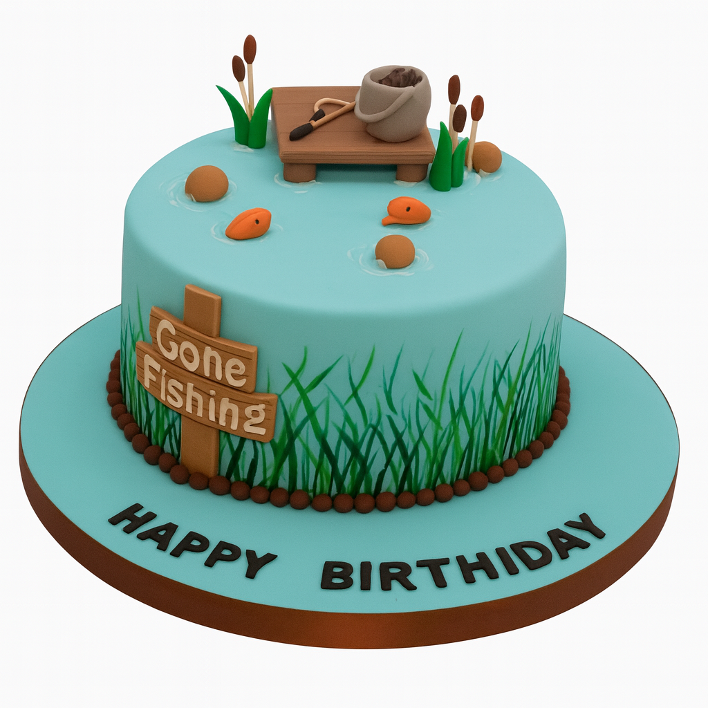 Fishing Themed Birthday Cake