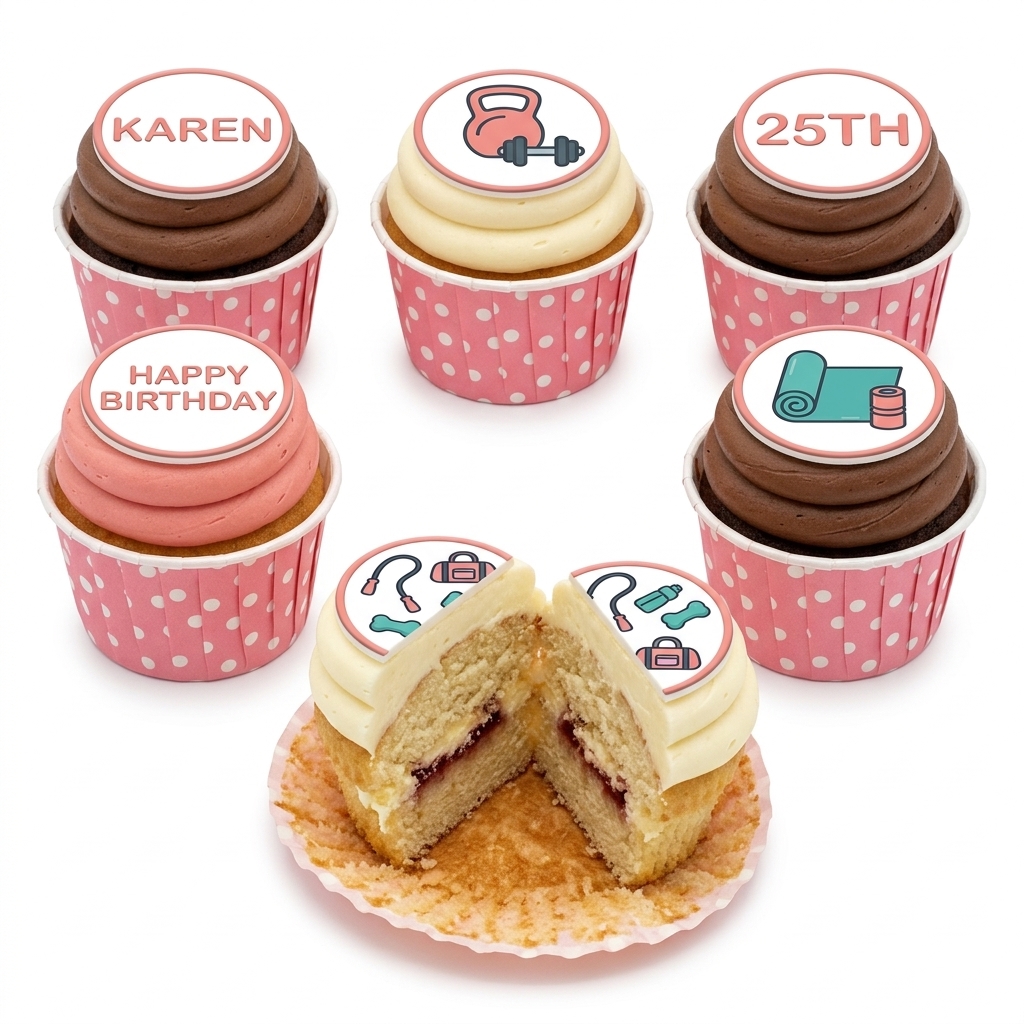 Fitness Theme Birthday Cupcakes