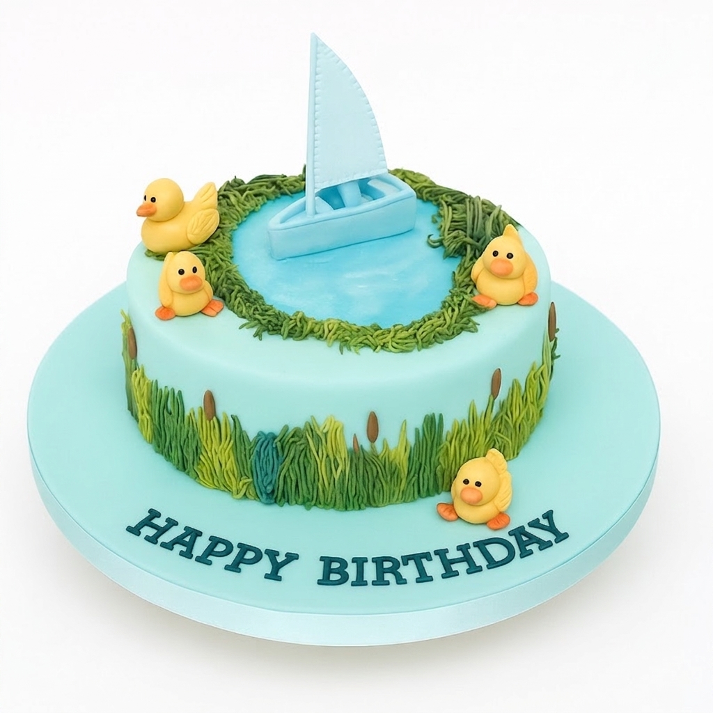 Duck Pond Adventure Kids Birthday Cake