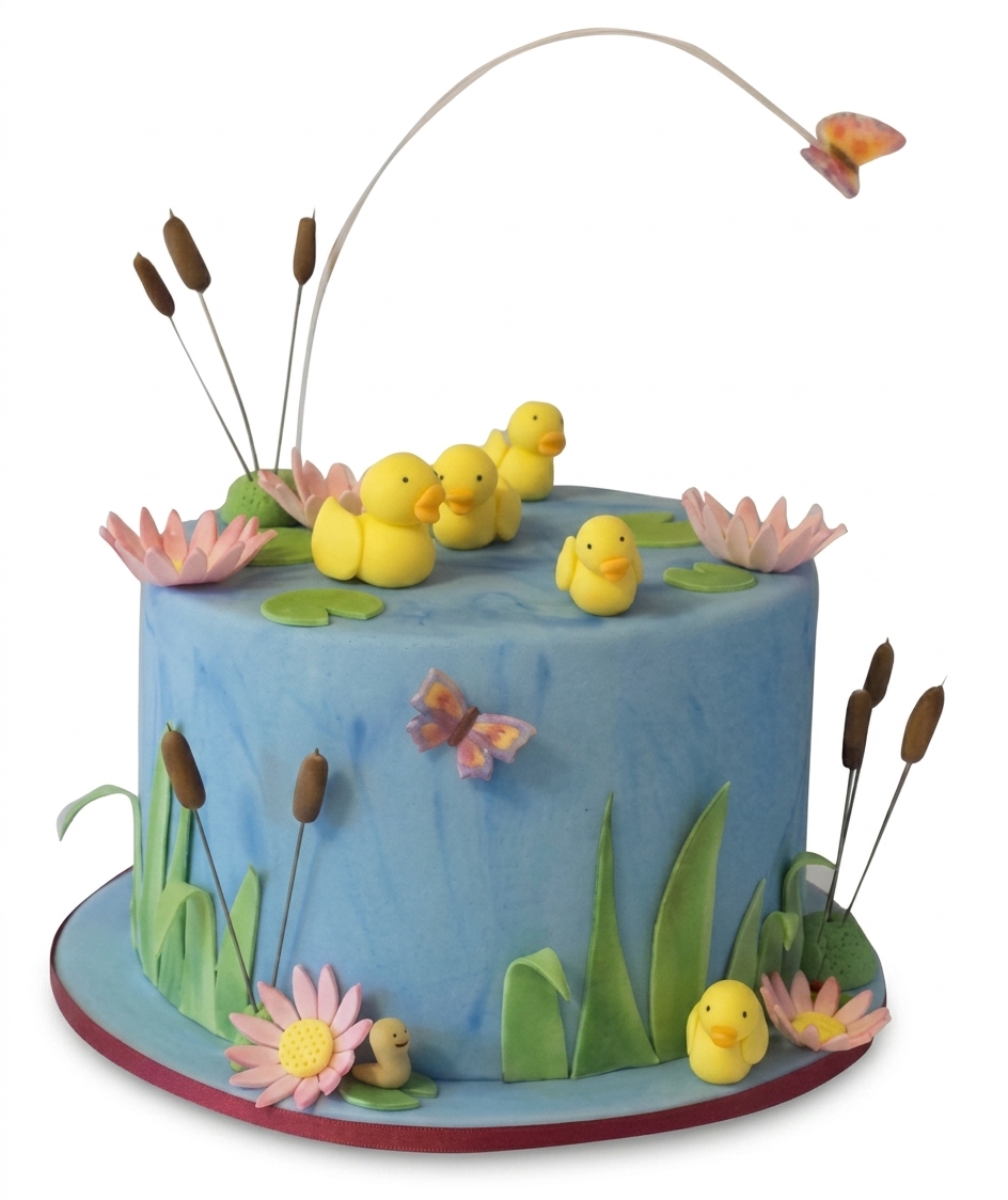Duck Pond Birthday Cake