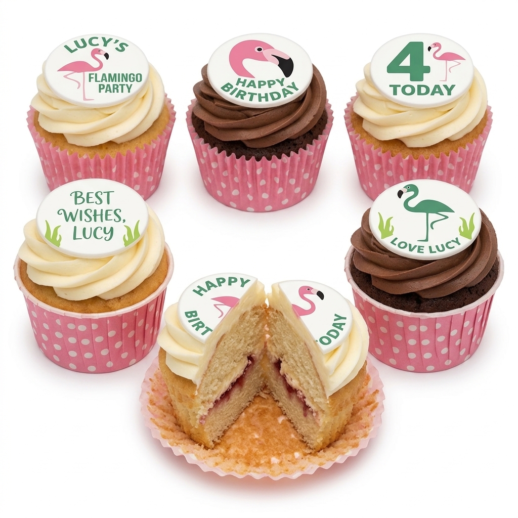 Flamingo Birthday Cupcakes for Girls