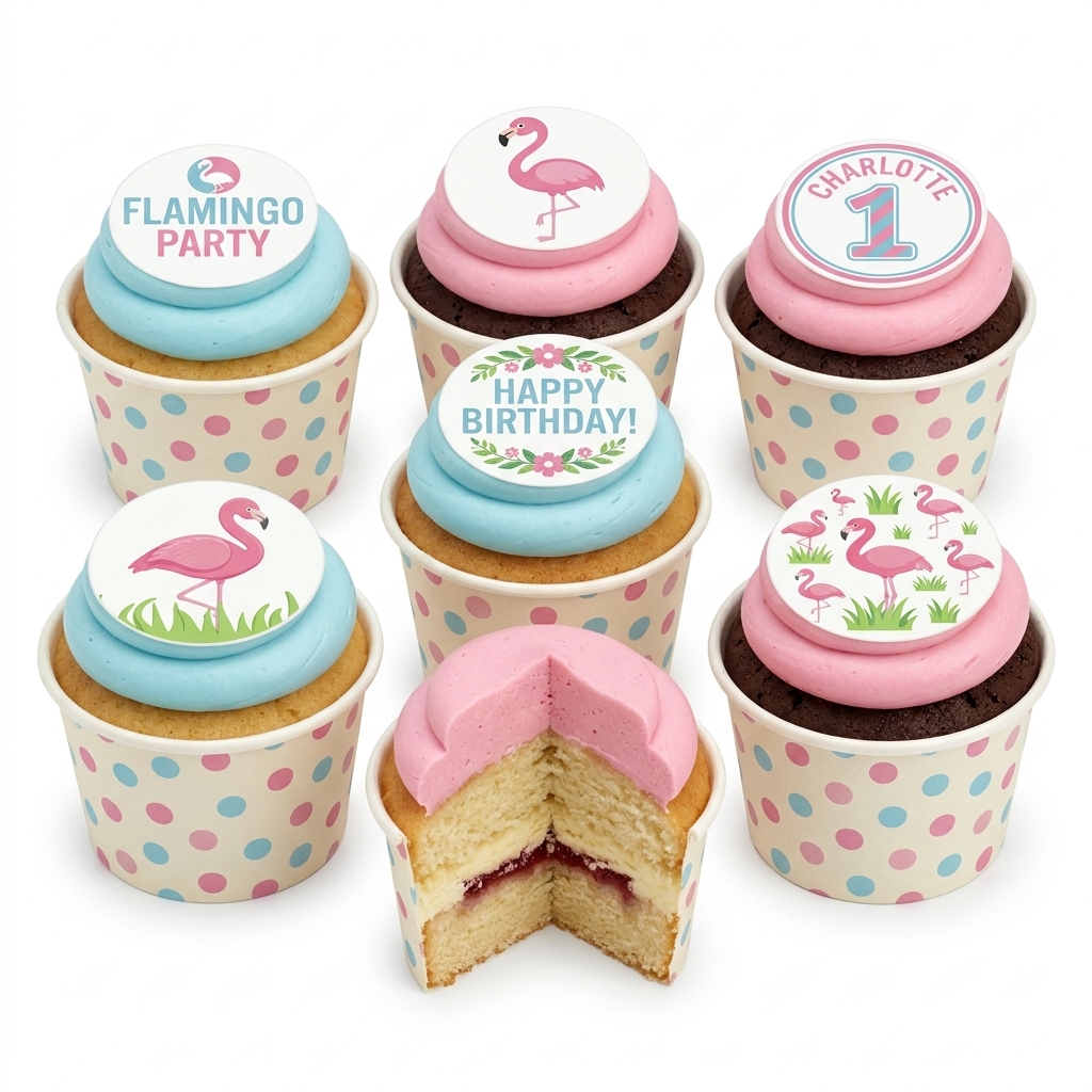 Flamingo Birthday Cupcakes for Girls