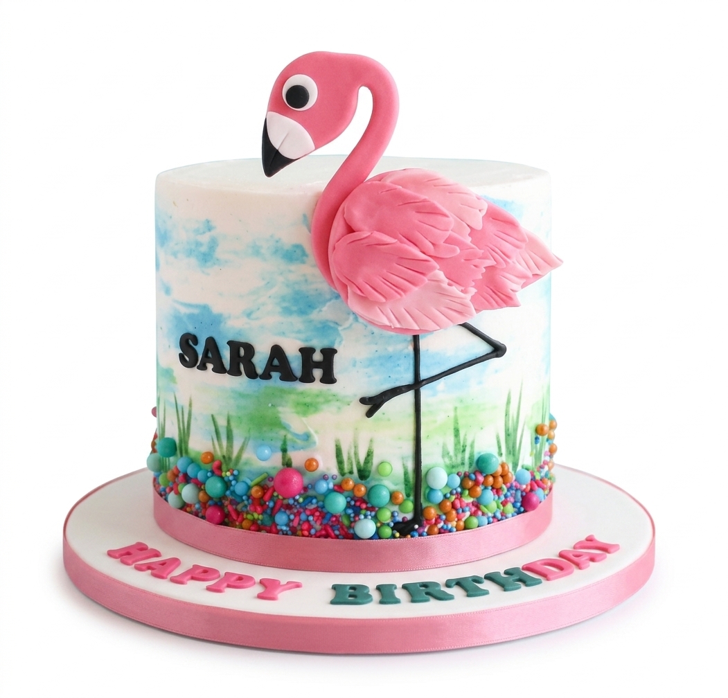 Flamingo Birthday Cake