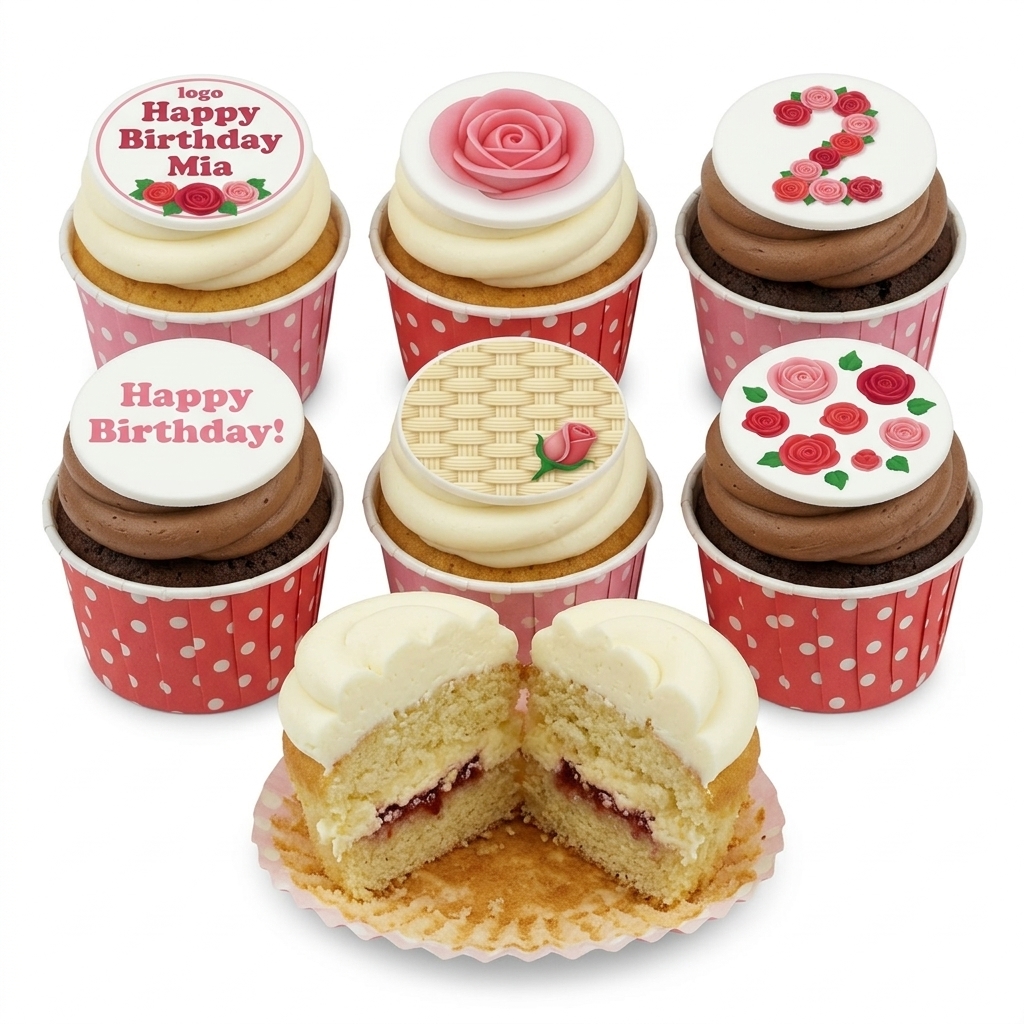Floral Birthday Cupcake Box for Her