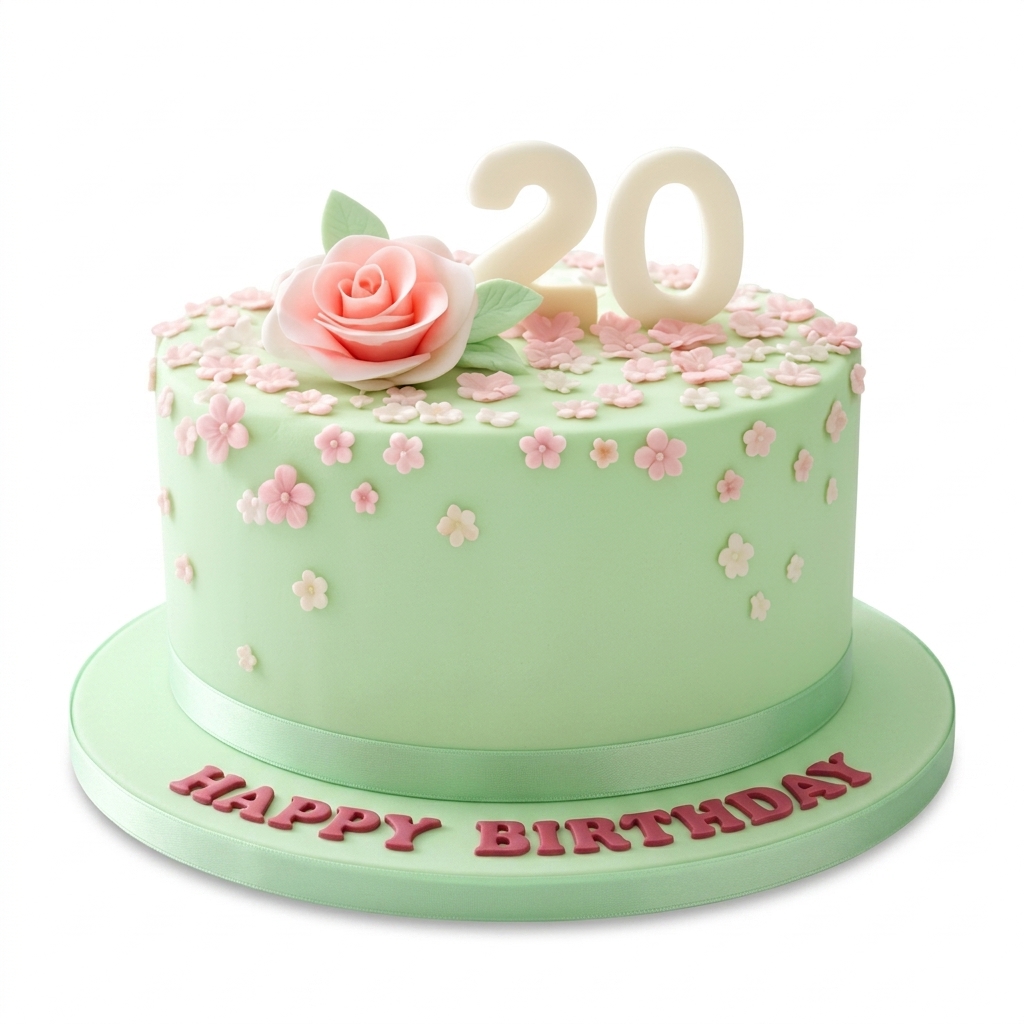 Elegant Floral Birthday Cake for Her