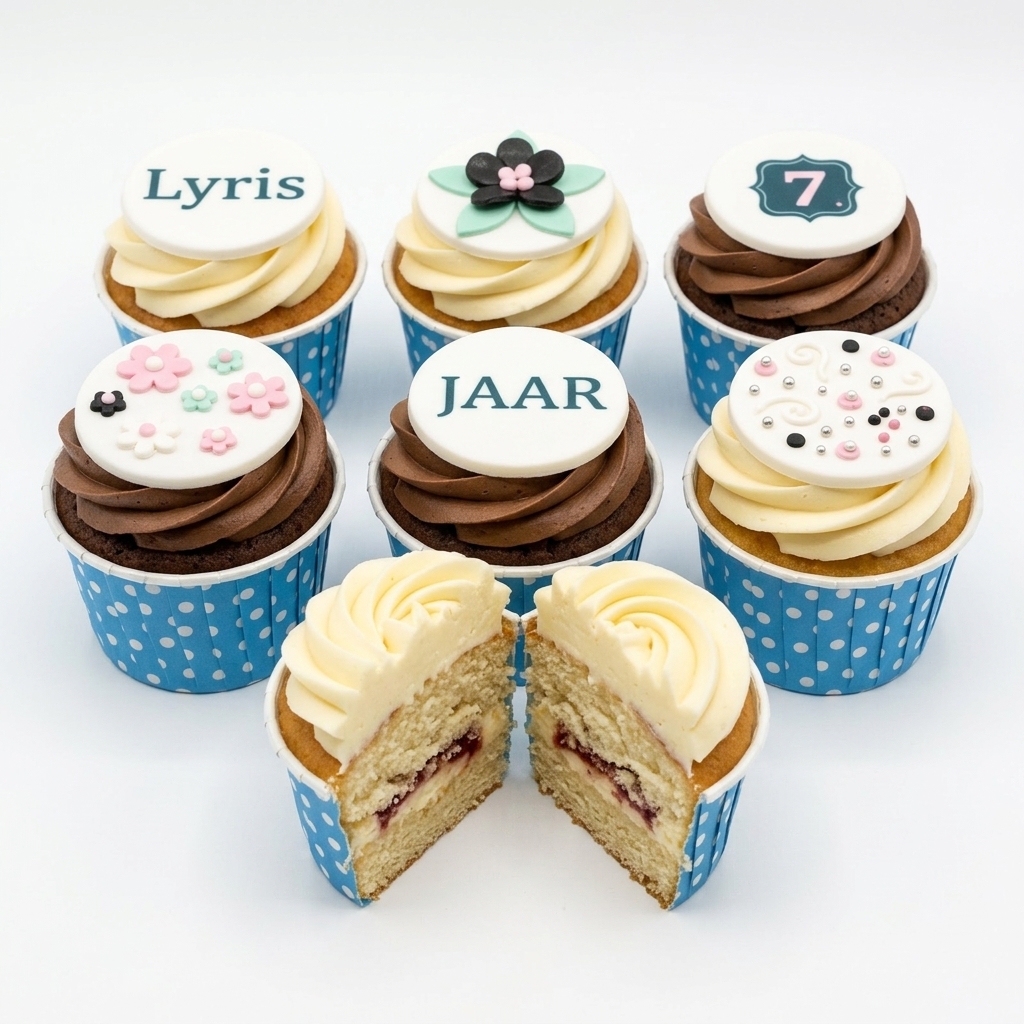 Elegant Floral Birthday Cupcakes with Custom Age Toppers