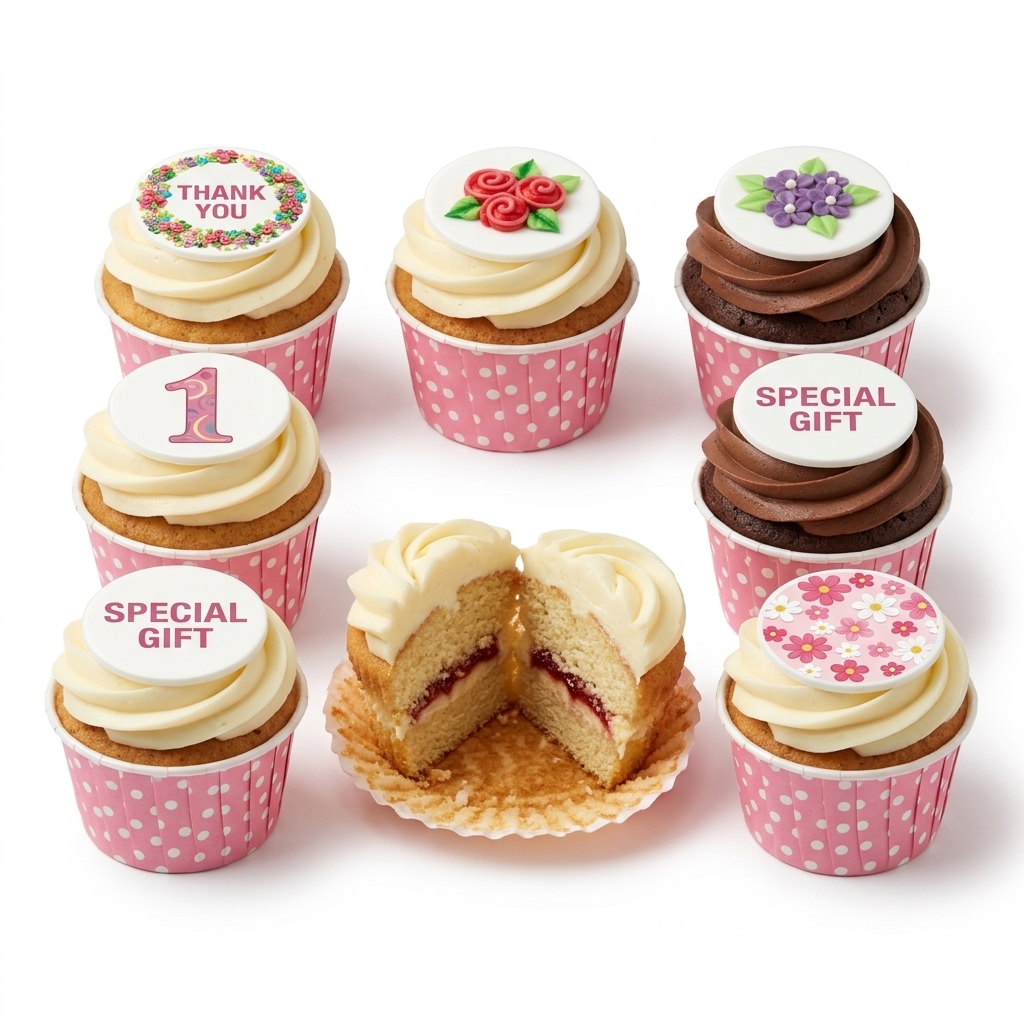 Elegant Floral Birthday Cupcakes