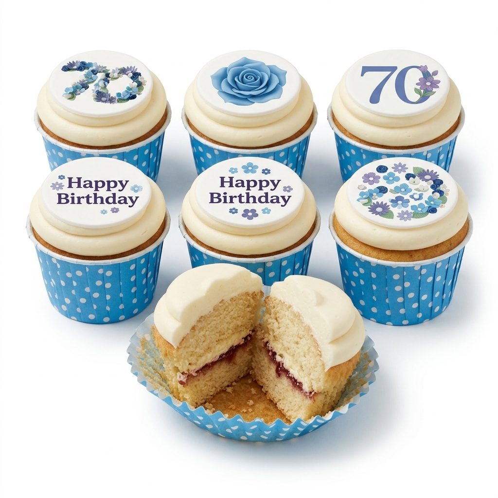 Floral Birthday Cupcakes for Her with Custom Age Toppers
