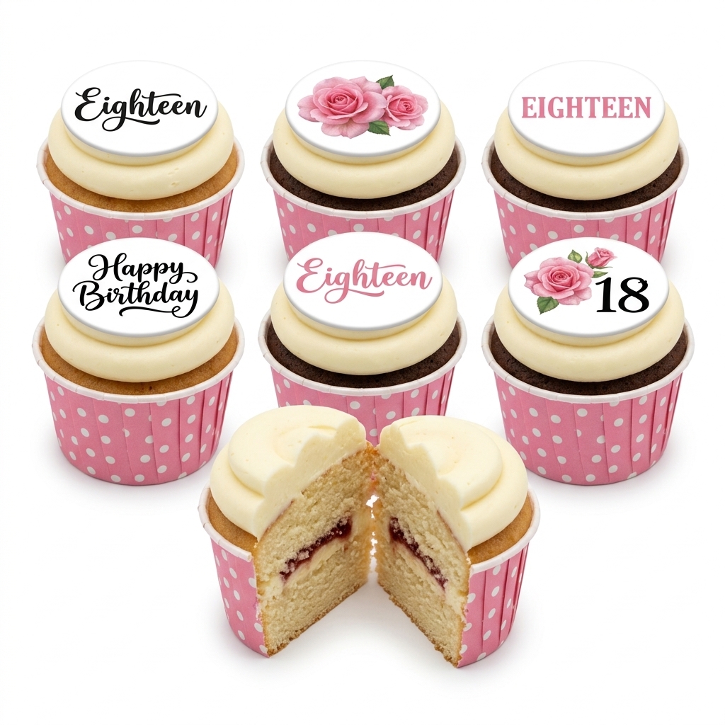 Floral Birthday Cupcakes for Her with Custom Age Topper