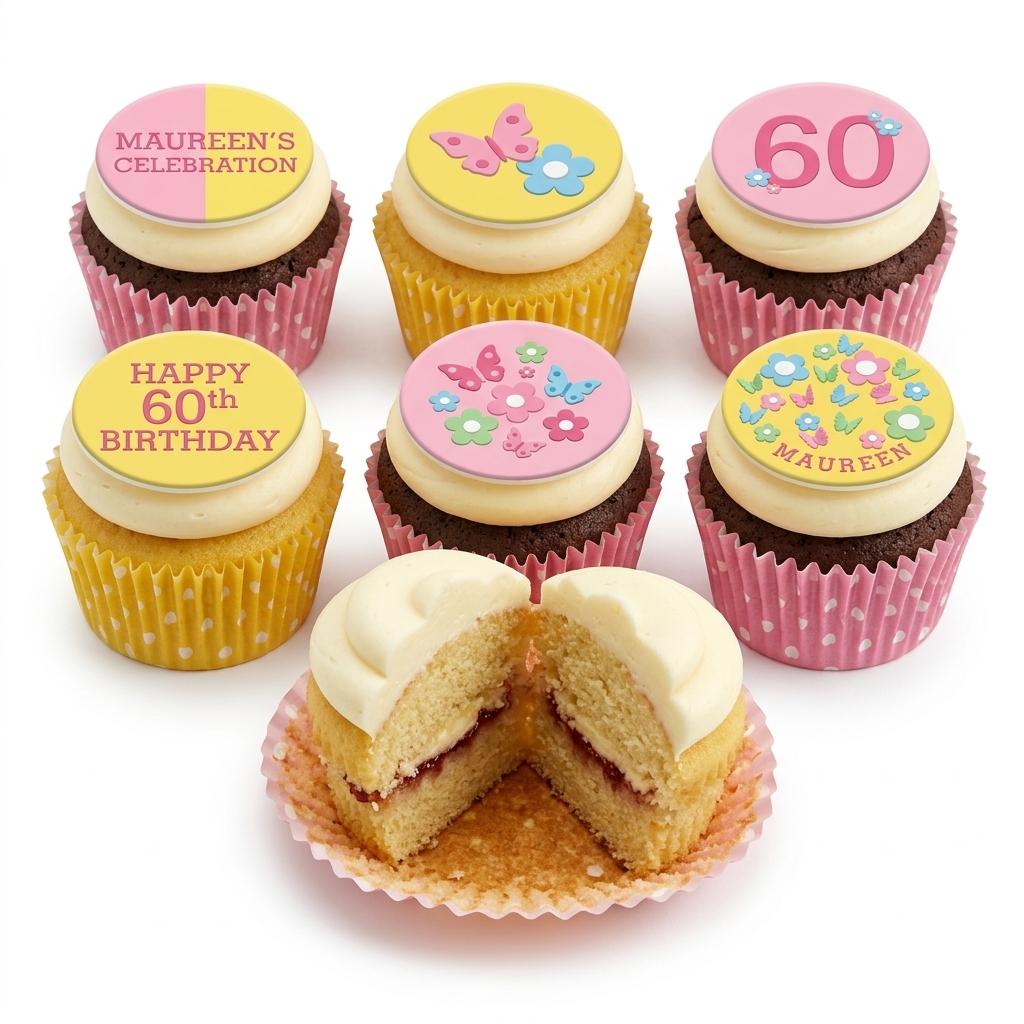 Floral Butterfly Birthday Cupcakes for Her