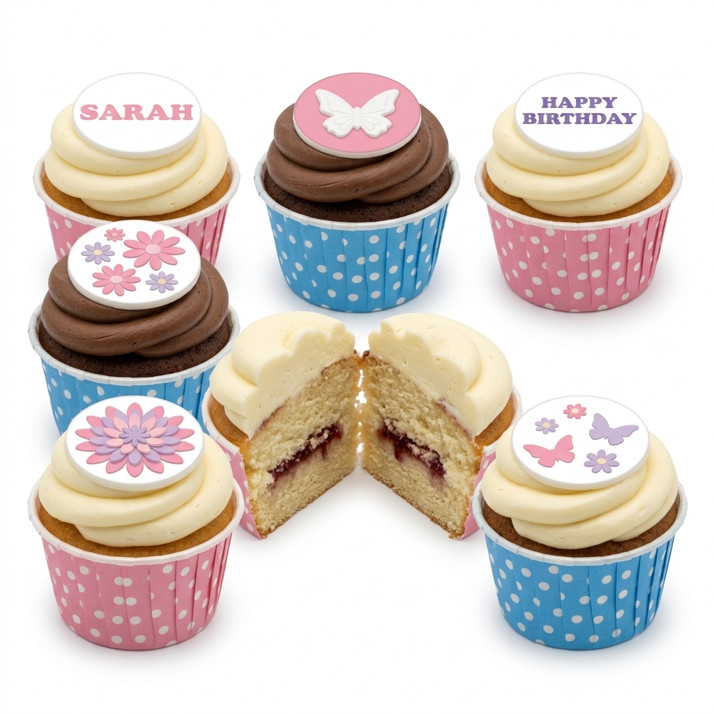 Floral & Butterfly Birthday Cupcakes