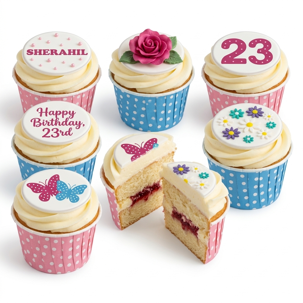 Elegant Birthday Cupcakes for Her