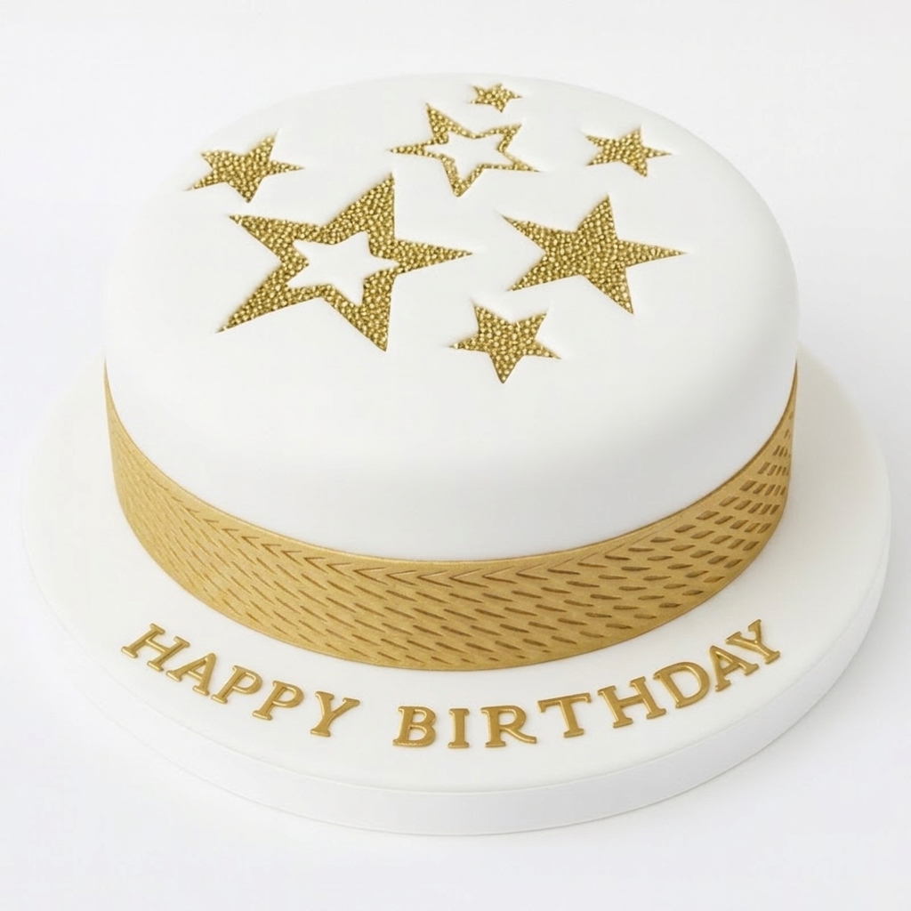 Gold Star Birthday Cake