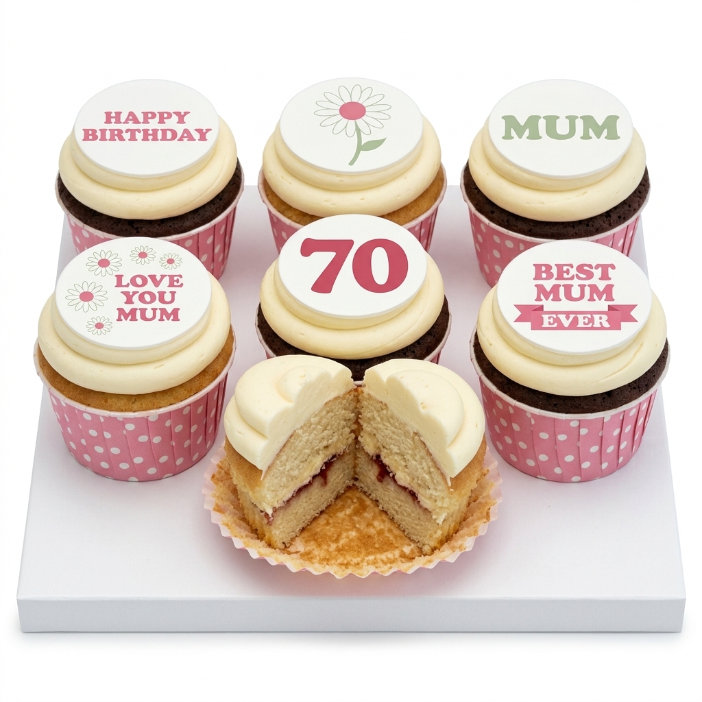 Daisy Floral Birthday Cupcakes for Mum