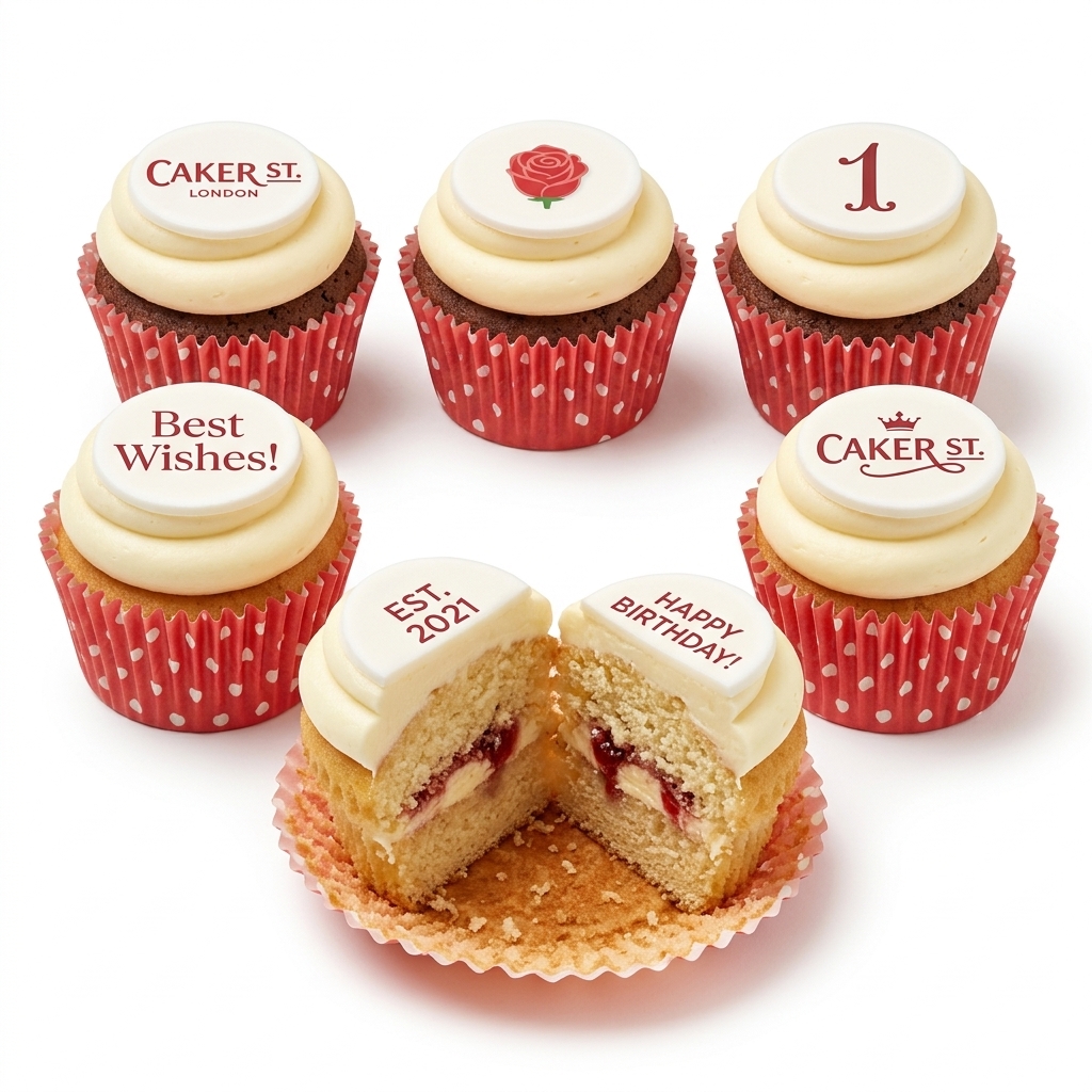 Classic Birthday Cupcakes with Custom Toppers
