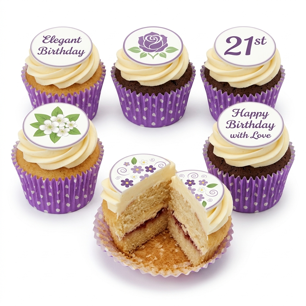 Elegant Floral Birthday Cupcakes for Her