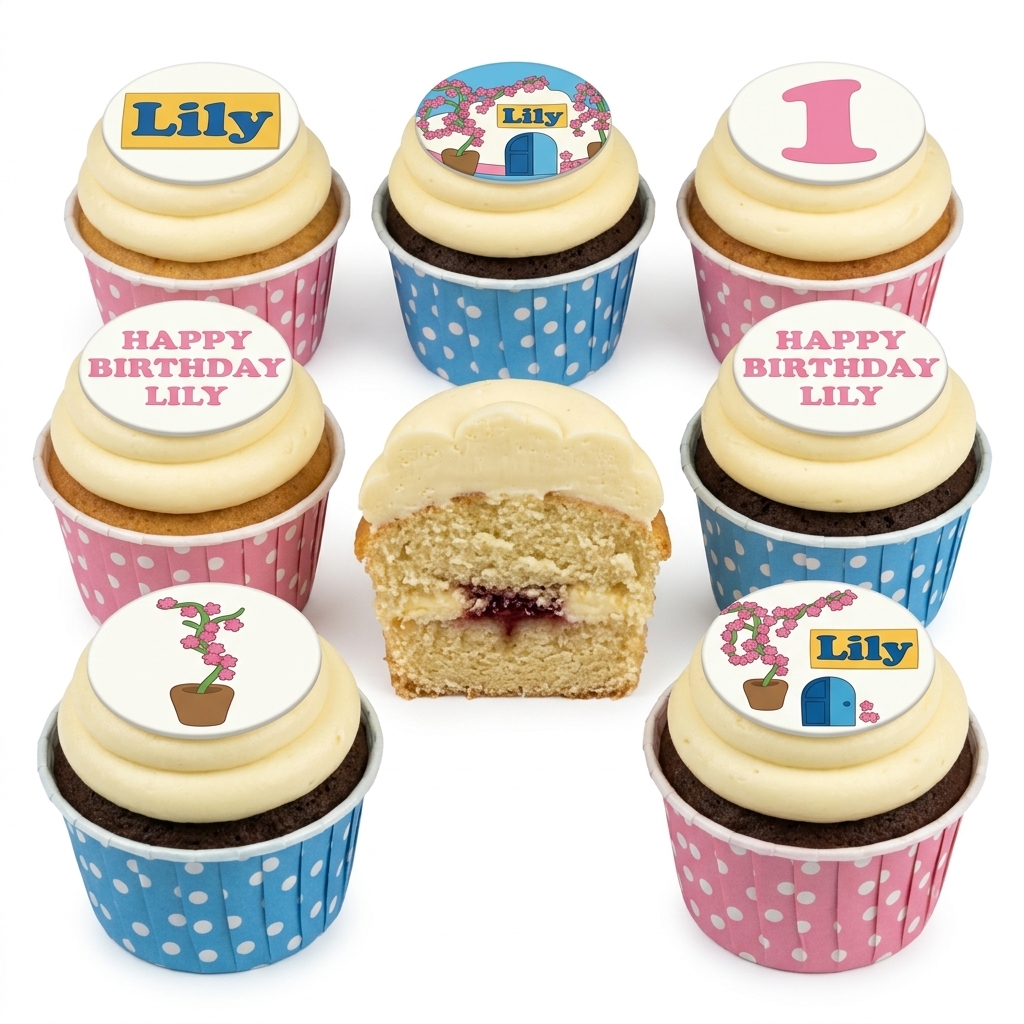 Girls Floral Garden Birthday Cupcakes