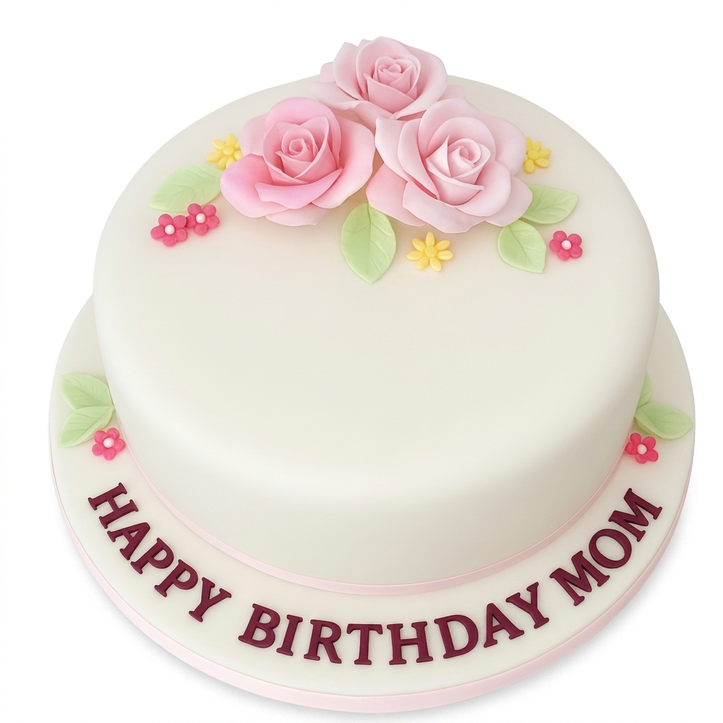 Elegant Floral Birthday Cake for Her