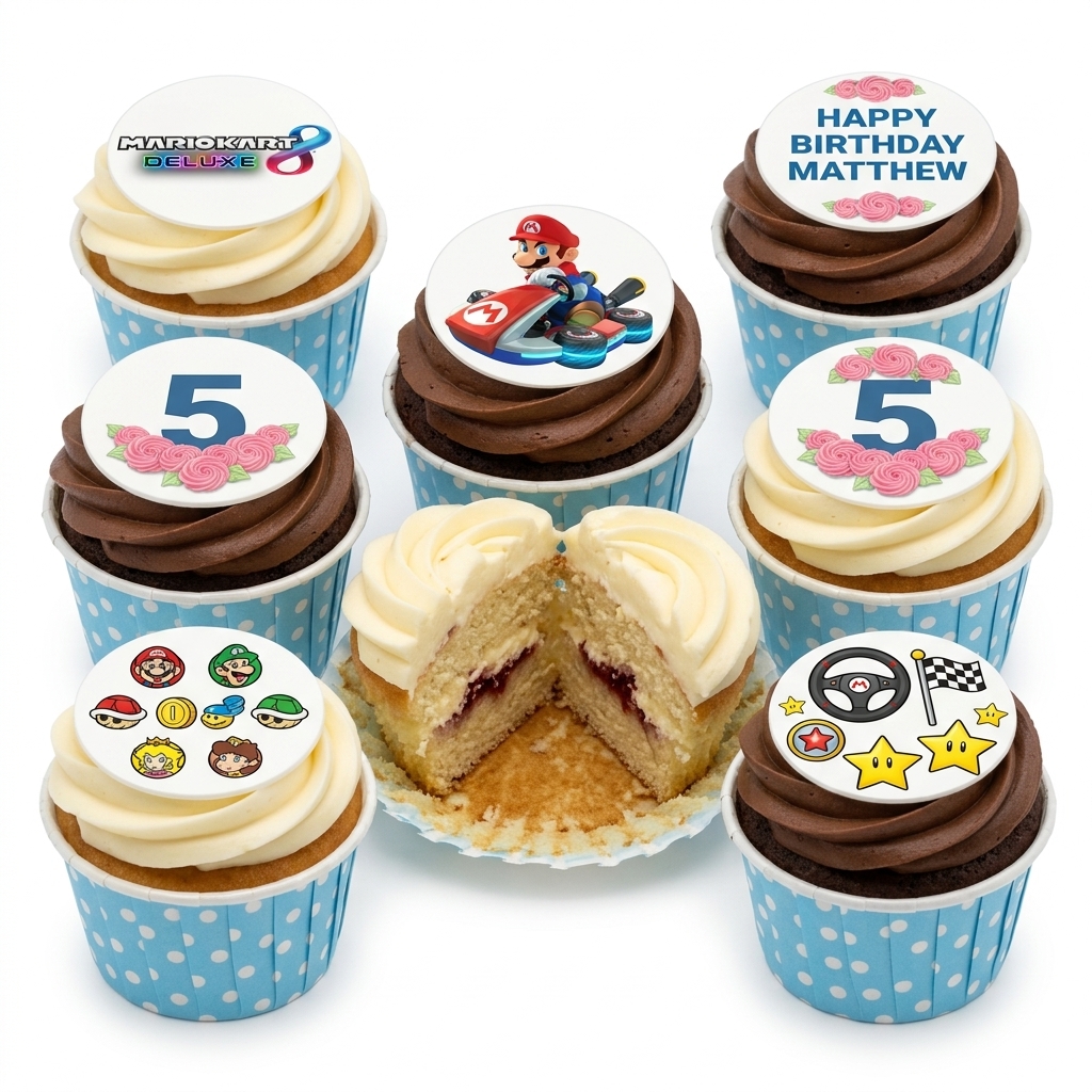 Mario Kart Birthday Cupcakes