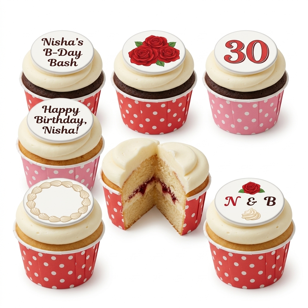 Elegant Floral Birthday Cupcakes for Her