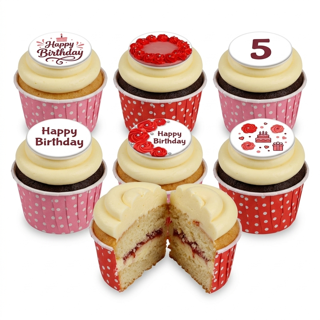 Birthday Cupcakes For Her with Custom Age Topper