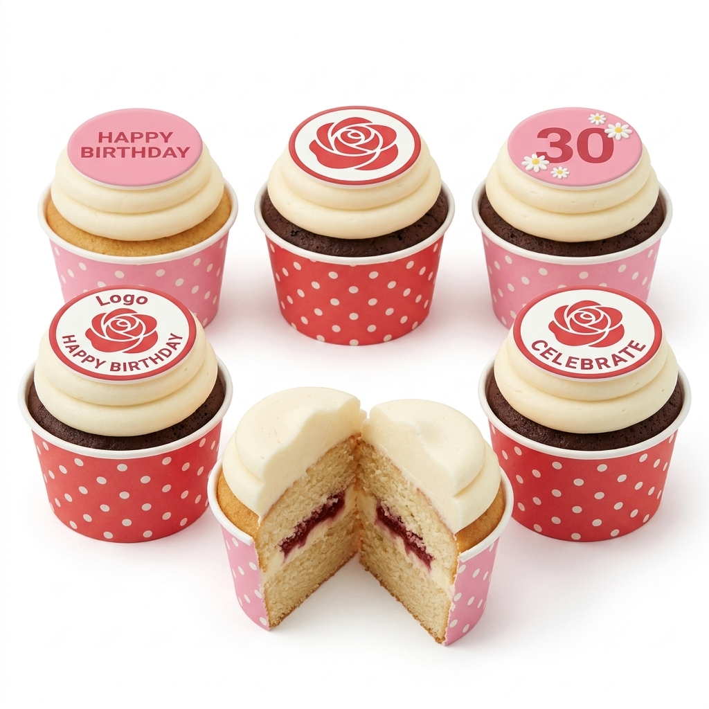 Elegant Floral Birthday Cupcakes with Custom Age Topper