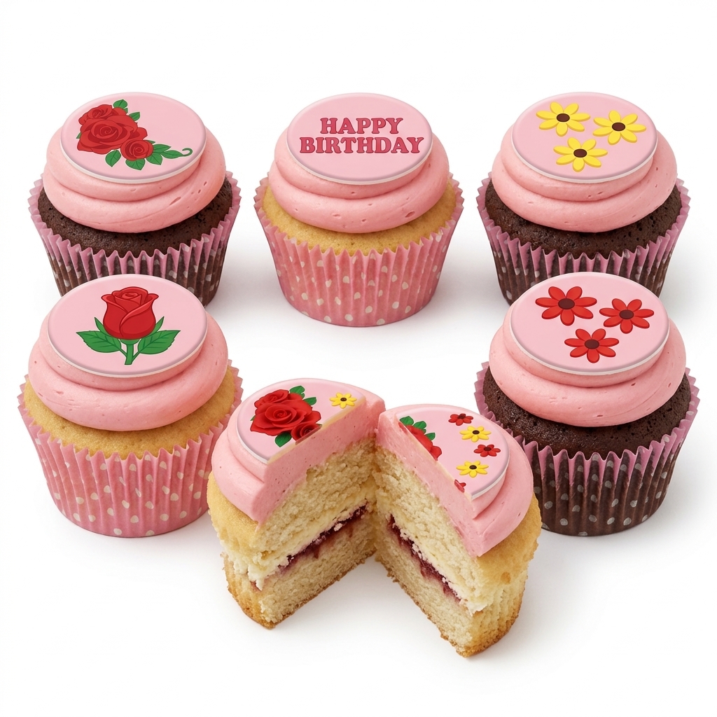 Floral Birthday Cupcakes for Her