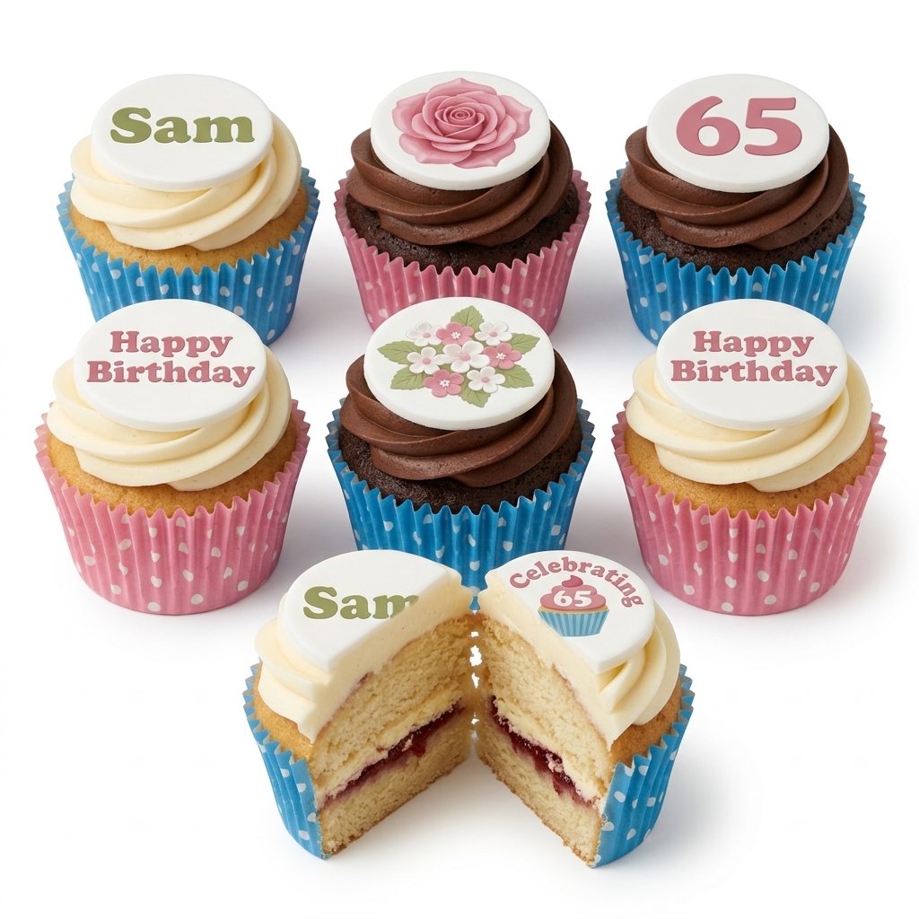 Floral Birthday Cupcakes for Her - Custom Age