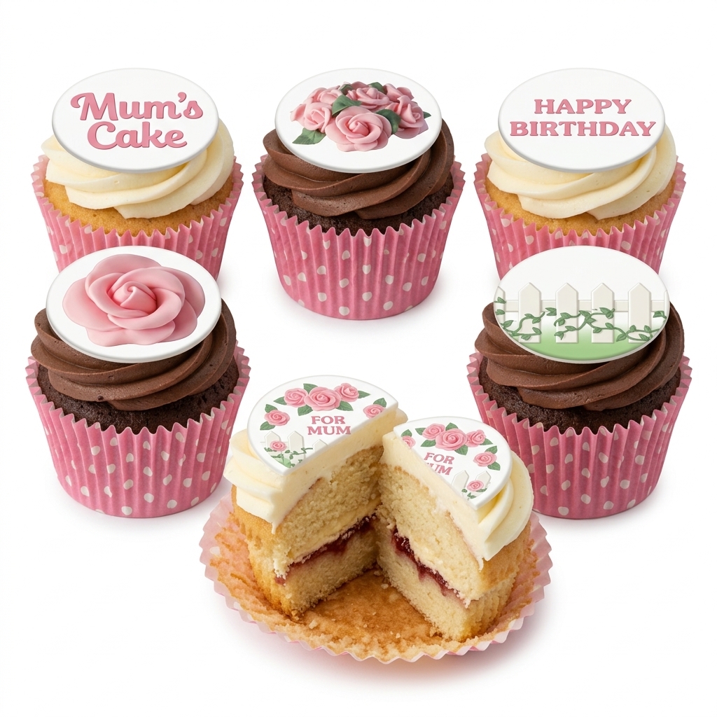 Elegant Floral Birthday Cupcakes for Her