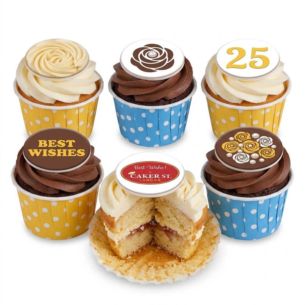 Floral Birthday Cupcakes with Custom Age Topper