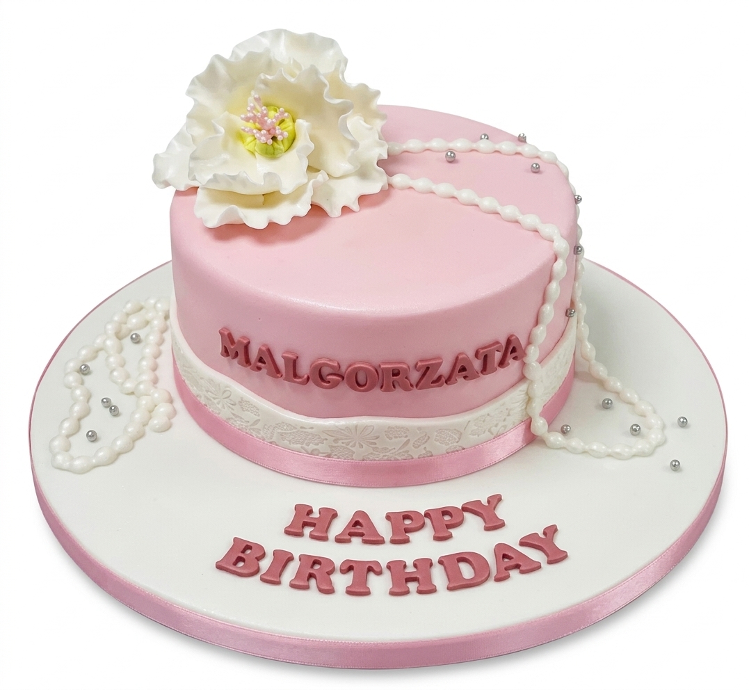 Elegant Floral Birthday Cake for Her