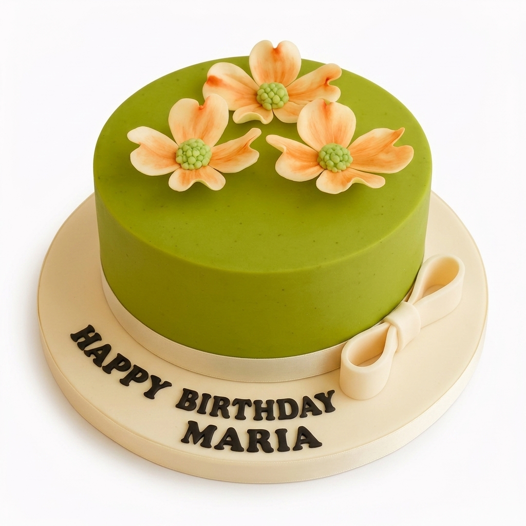 Elegant Floral Birthday Cake for Her