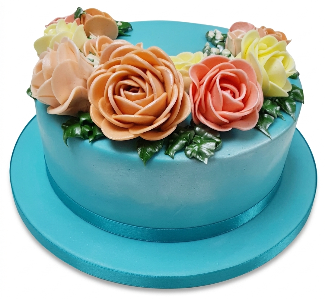 Elegant Floral Birthday Cake for Her