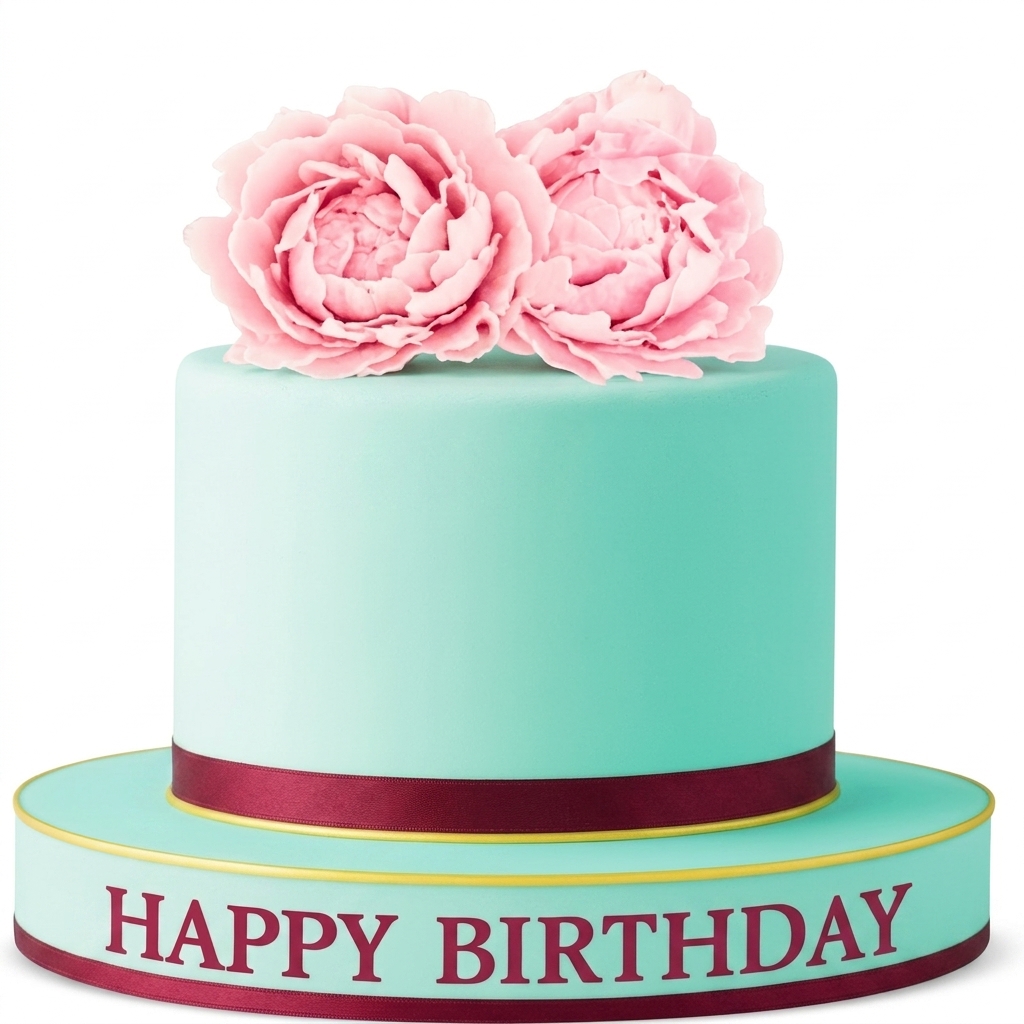 Elegant Floral Birthday Cake for Her